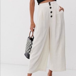 Beige Linen Culottes